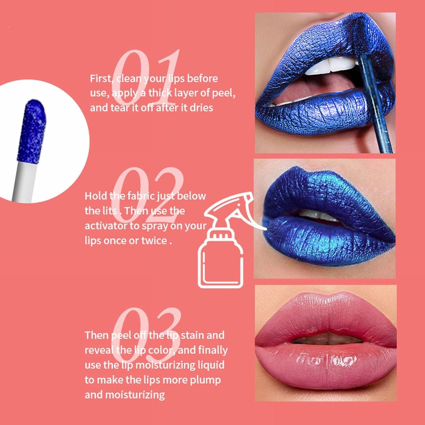 5-Color Peel-Off Lip Stain Set – Long-Lasting, Waterproof & Non-Stick Tint for Women