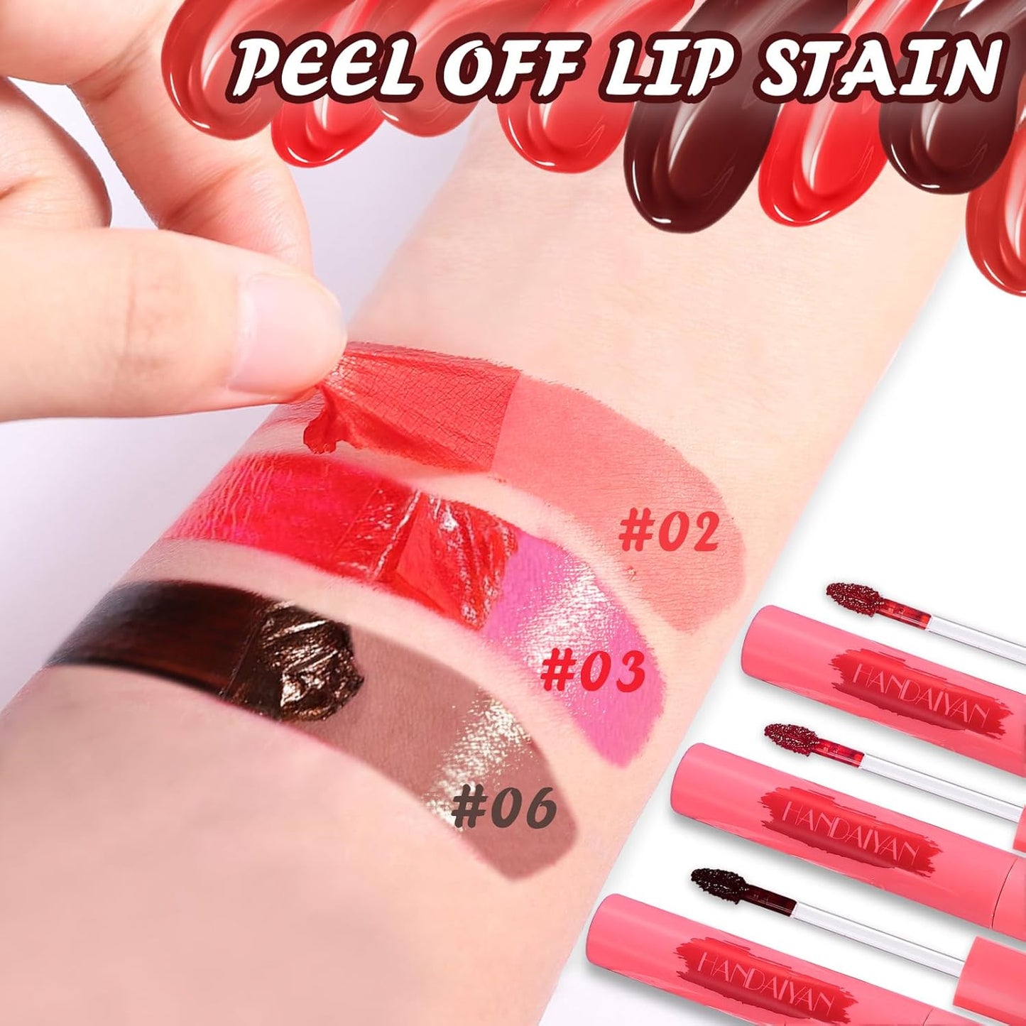 3-Piece Peel-Off Lip Stain Set – Long-Lasting, Matte & Water-Resistant Tint