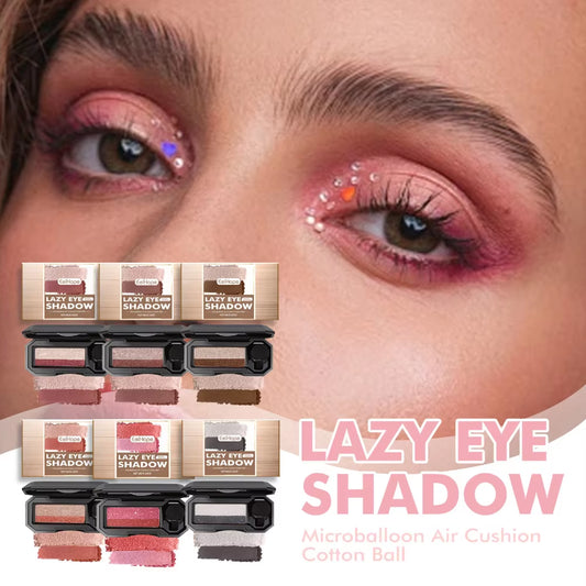 Lazy Double Color Eyeshadow – Waterproof, Long-Lasting Glitter with Puff Applicator