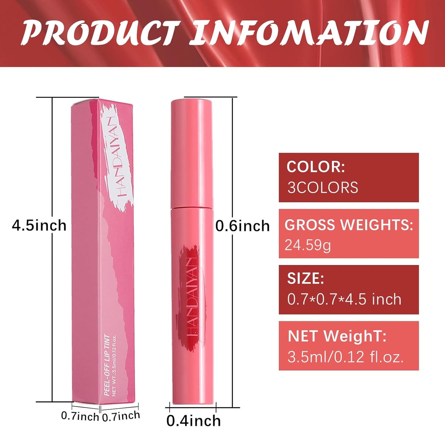 3-Piece Peel-Off Lip Stain Set – Long-Lasting, Matte & Water-Resistant Tint