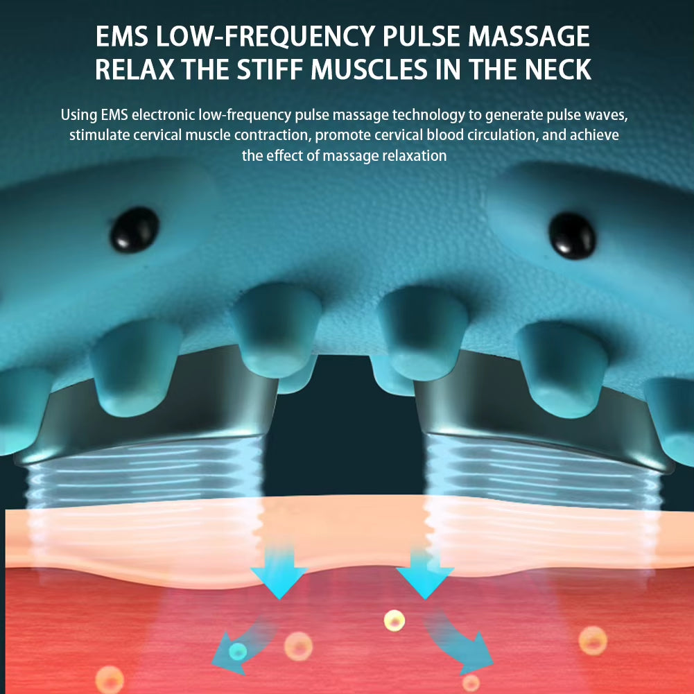 Wireless EMS Heating Neck Pillow – Ergonomic, Acupressure & Pain Relief for Cervical Spine