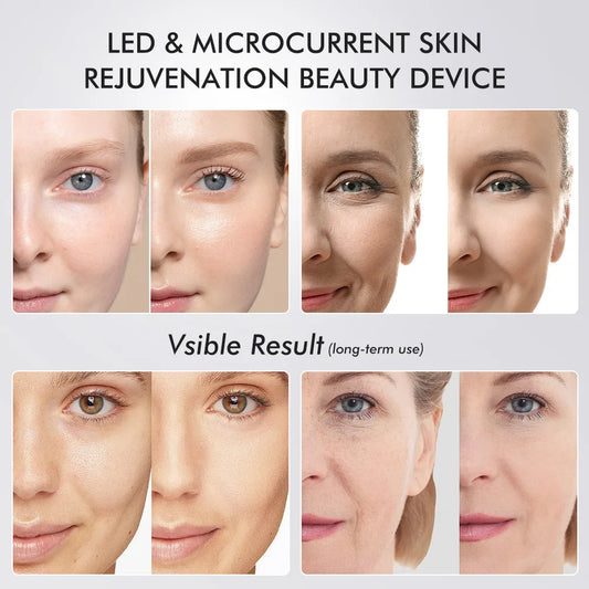 6-in-1 Anti-Aging Beauty Device – Microcurrent Facial Lifting & Glow-Boosting Skincare Tool