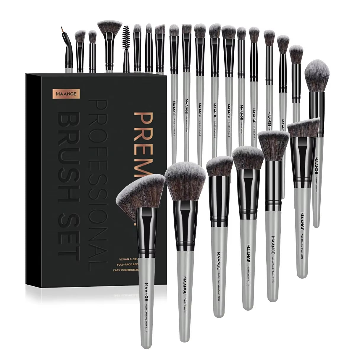 25-Piece Professional Makeup Brush Set – Face & Eye Beauty Brush Gift Box