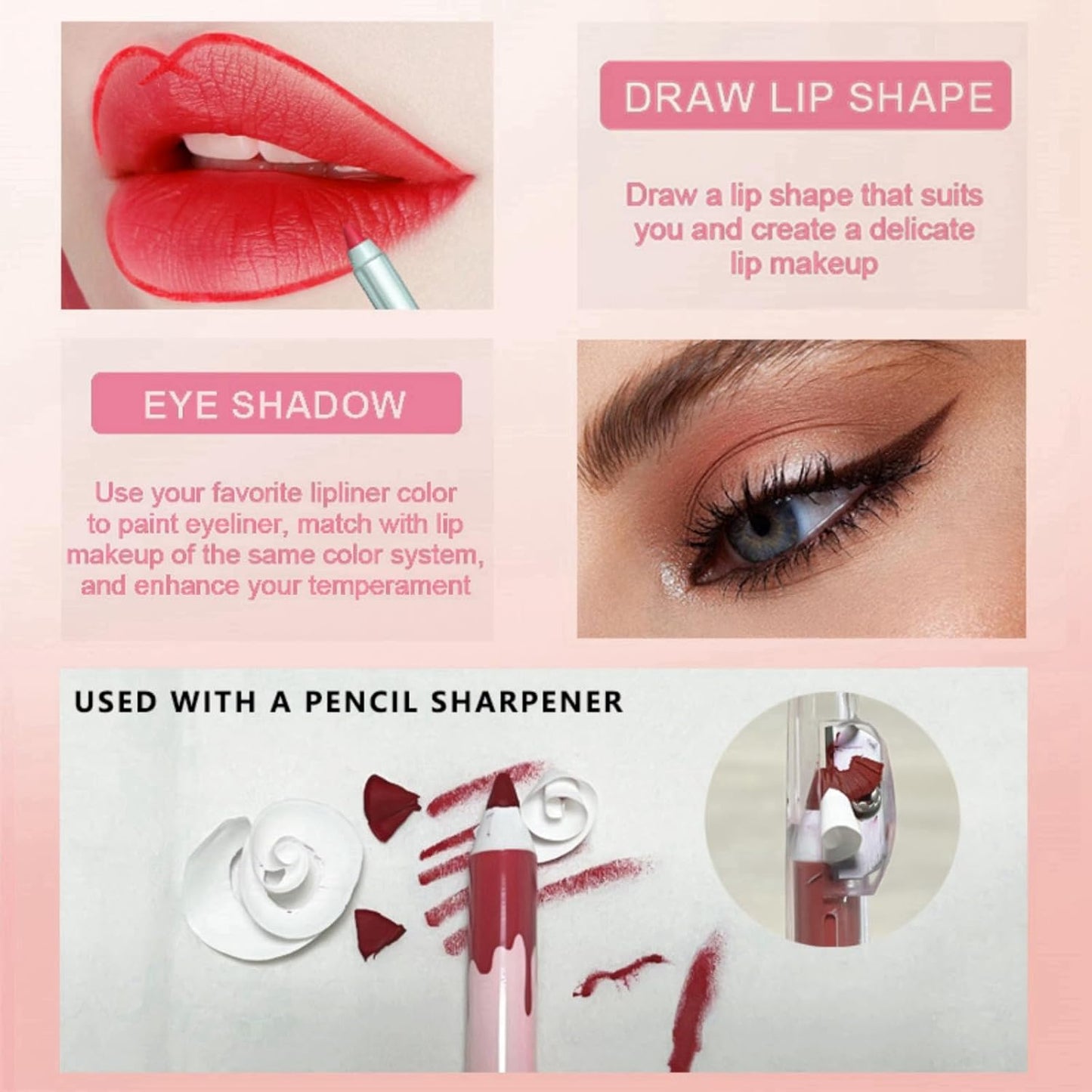 12-Piece Waterproof Lip Liner Set – Matte, Longwear & High-Pigment Nude Shades
