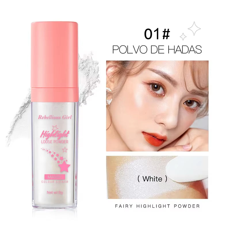 3-Color Fairy Dust Highlighter – Sparkling Shimmer Powder for Face, Eyes, Body & Collarbone Glow