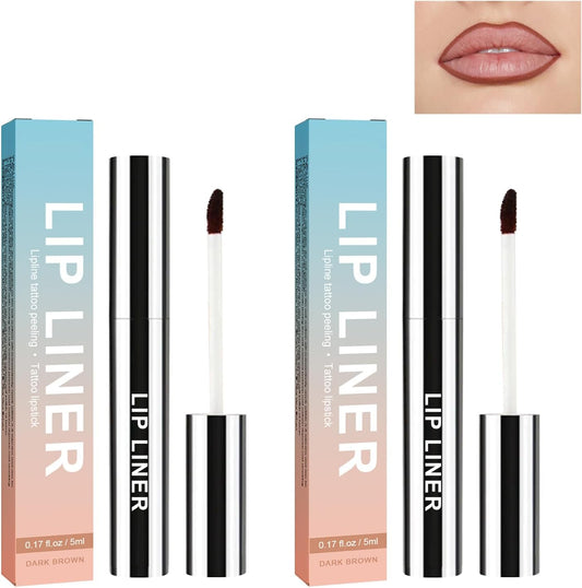 2-Piece Waterproof Lip Liner Tattoo – Long-Lasting Lip Stain Pencil (Dark Brown)