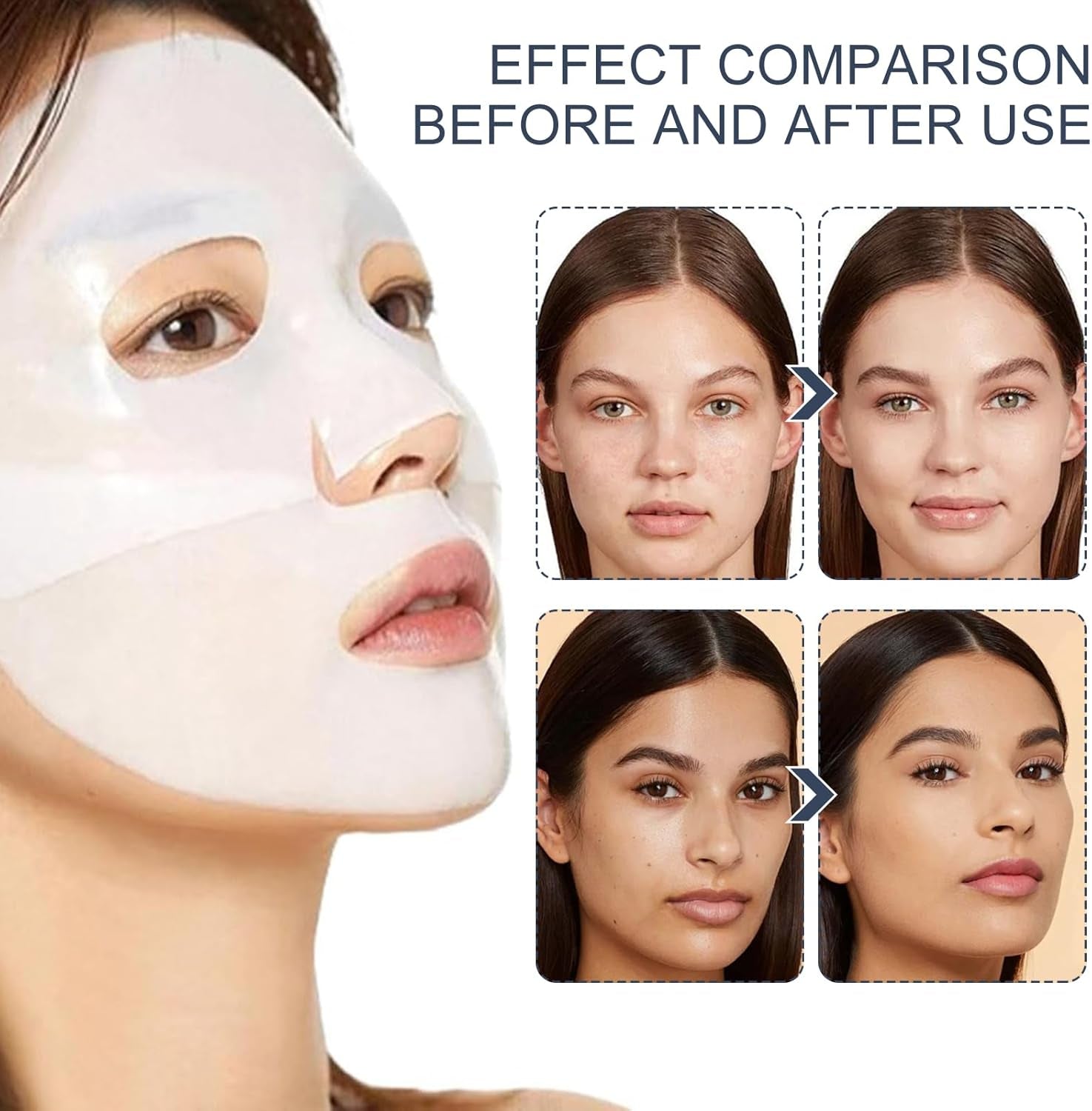 Bio-Dance Collagen Mask Overnight, Bio Collagen Face Mask, Bio-Collagen Real Deep Mask, Collagen Glow Mask, Deep Moisturizing Sleeping Mask, Suitable for All Skin Types (5 Pieces)