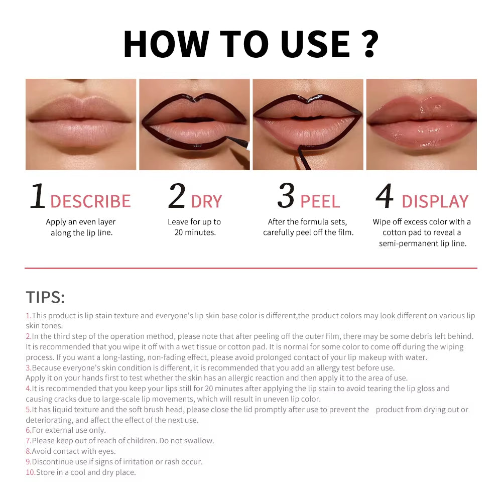 Peel & Reveal Lip Stain – Long-Lasting, Smudge-Proof Colour