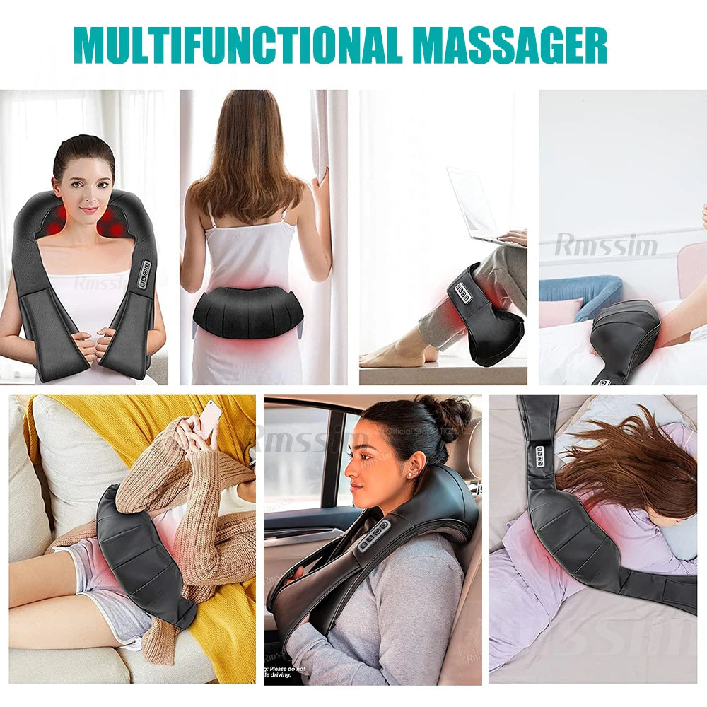 Heated Shiatsu Massager – Deep-Kneading U-Shape Pillow for Neck, Back, Waist & Legs
