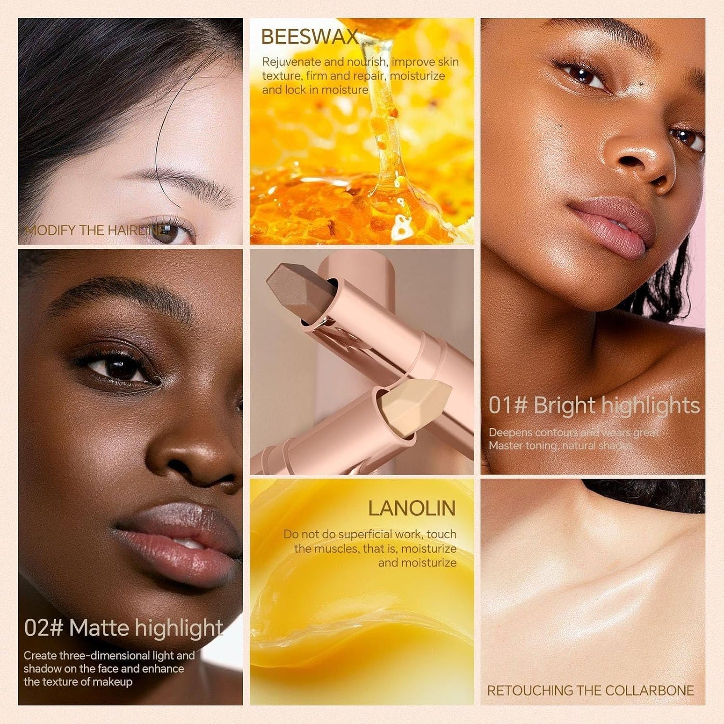 No Limits 2-in-1 Bronzer & Highlighter Stick – Waterproof, 4.4g+4.4g