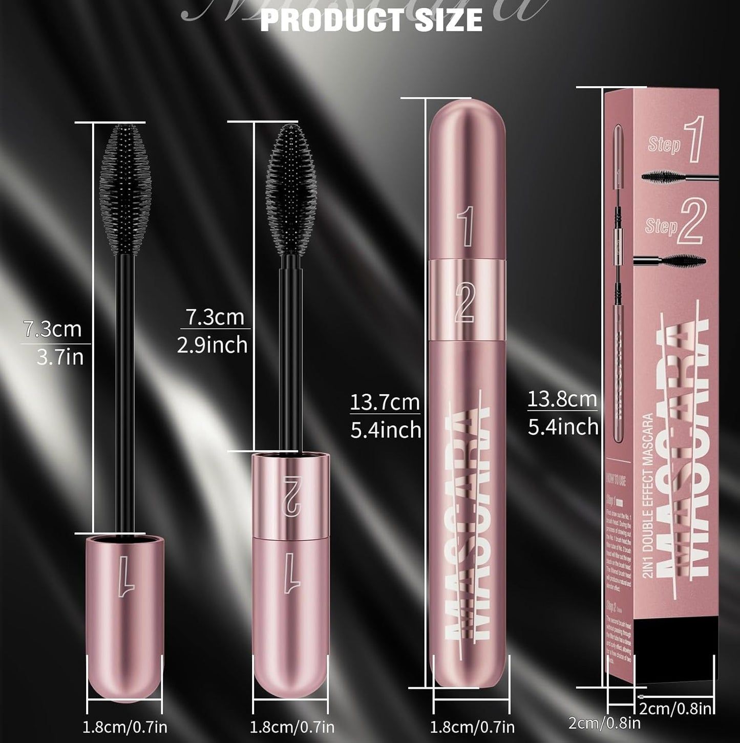 2-in-1 4D Silk Fiber Mascara – Waterproof, Volumizing & Long-Lasting Curl (Black)