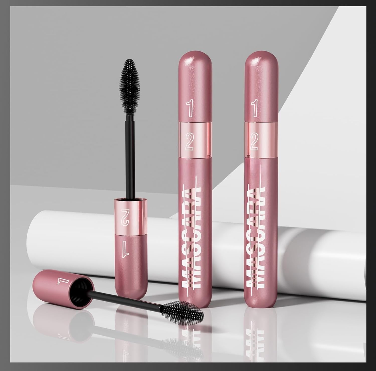 2-in-1 4D Silk Fiber Mascara – Waterproof, Volumizing & Long-Lasting Curl (Black)