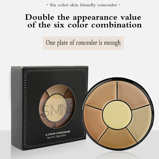6-Color Correcting Concealer Palette – Full Coverage Cream for Dark Circles, Redness & Blemishes (2 x 10g)