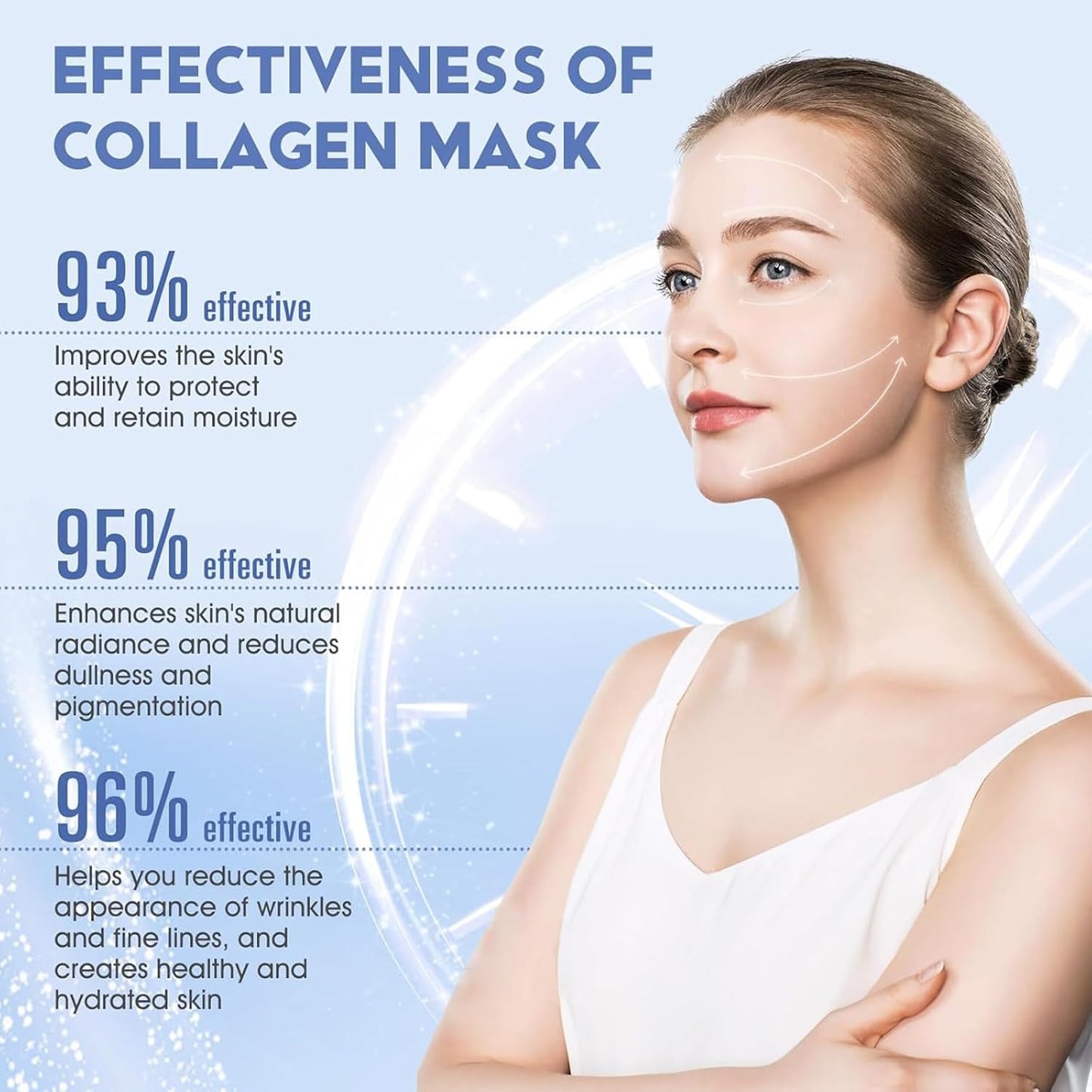 6PCS Deep Collagen Face Masks – Hydrating Overnight Skincare Treatment