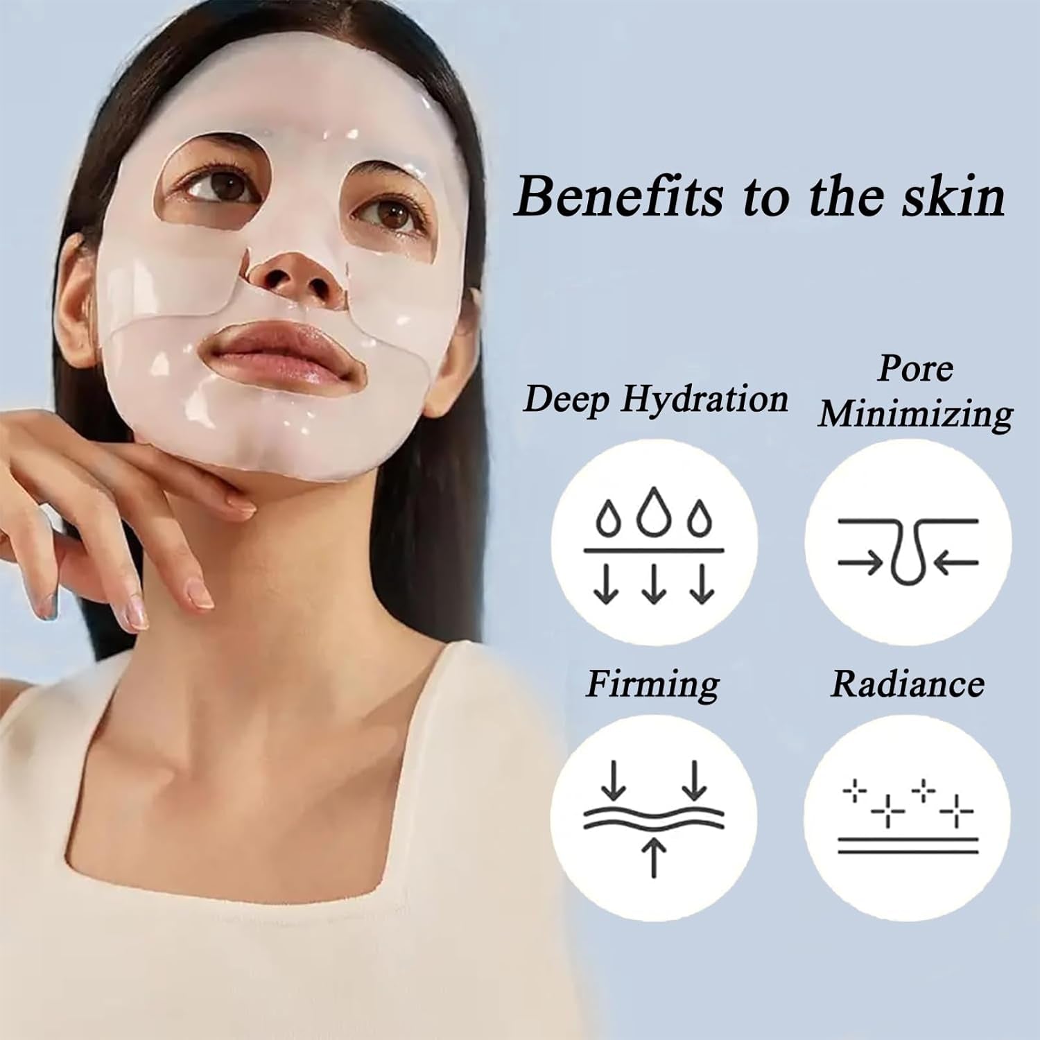 5 PCS Collagen Mask Overnight Collagen Face Mask Bio Collagen Face Mask Deep Moisturizing and Brightening Pure Collagen Mask Hydrated Complexion Lmprove Skin Elasticity