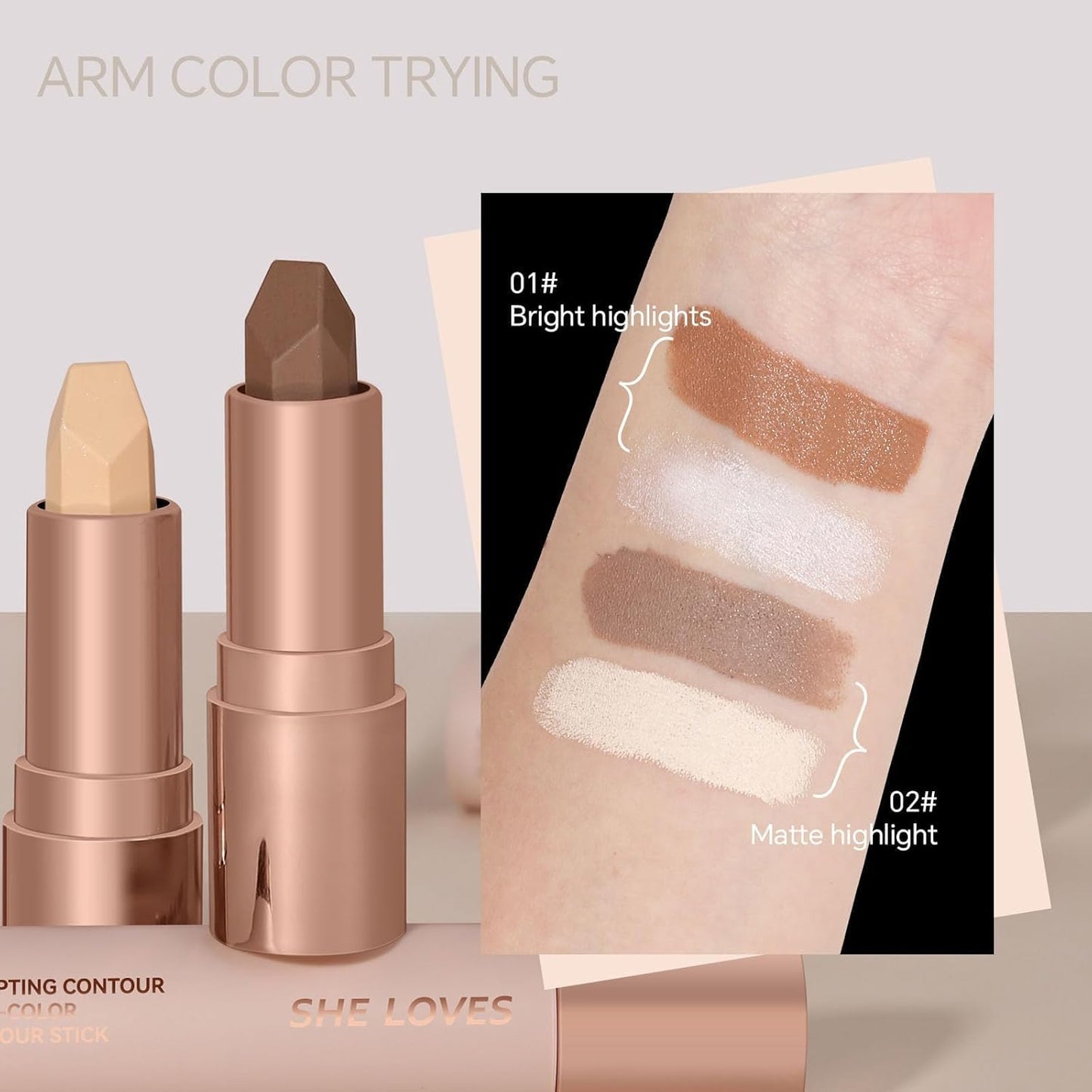 No Limits 2-in-1 Bronzer & Highlighter Stick – Waterproof, 4.4g+4.4g