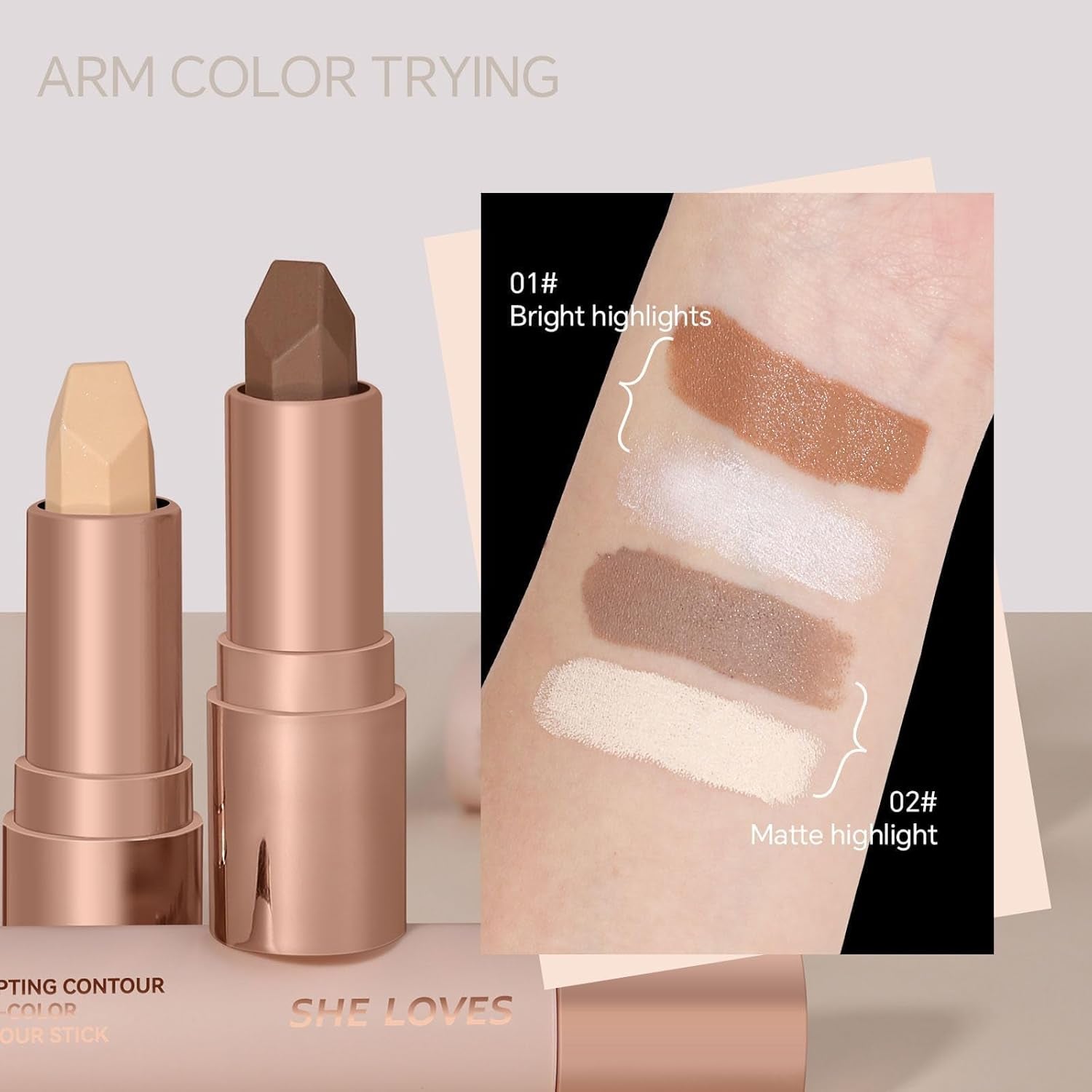 No Limits 2-in-1 Bronzer & Highlighter Stick – Waterproof, 4.4g+4.4g