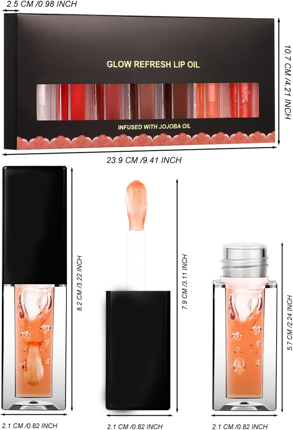 7-Piece Hydrating Lip Glow Oil Set – Moisturizing, Plumping & Long-Lasting