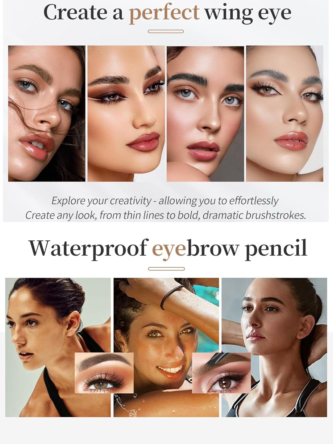3D Microblading Eyebrow Pen – Waterproof 4-Tip Brow Pencil (01# Light Brown)