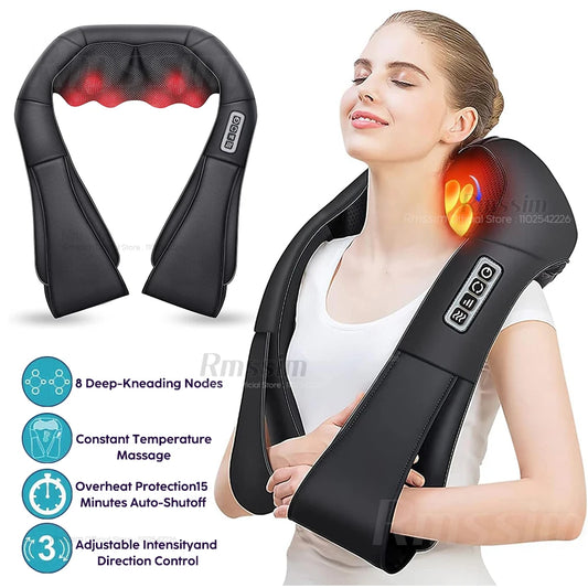 Heated Shiatsu Massager – Deep-Kneading U-Shape Pillow for Neck, Back, Waist & Legs