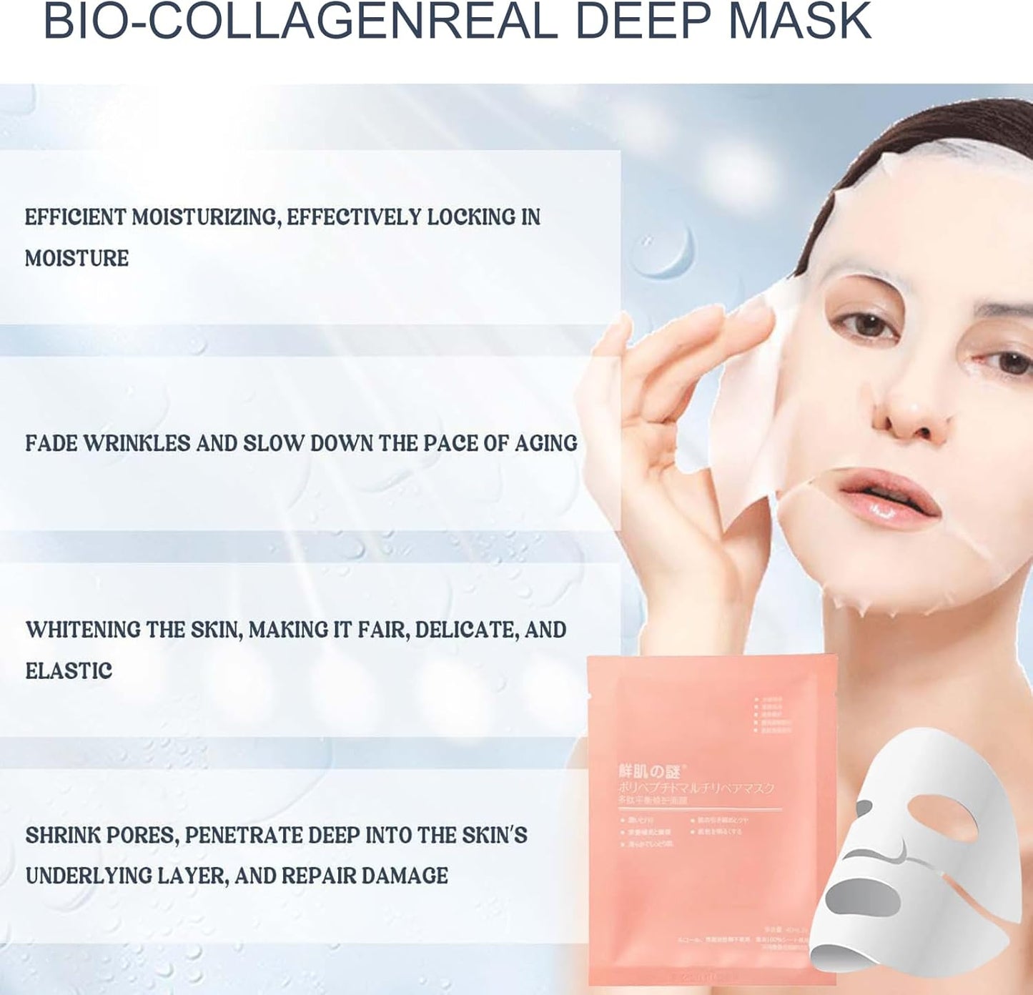 Bio-Dance Collagen Mask Overnight, Bio Collagen Face Mask, Bio-Collagen Real Deep Mask, Collagen Glow Mask, Deep Moisturizing Sleeping Mask, Suitable for All Skin Types (5 Pieces)