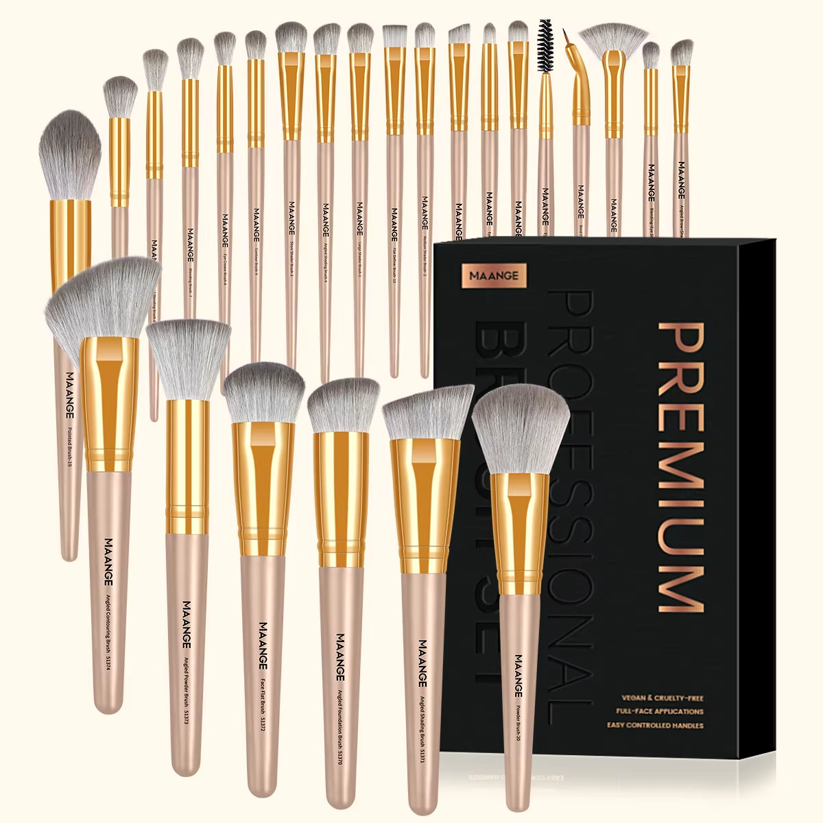 25-Piece Professional Makeup Brush Set – Face & Eye Beauty Brush Gift Box