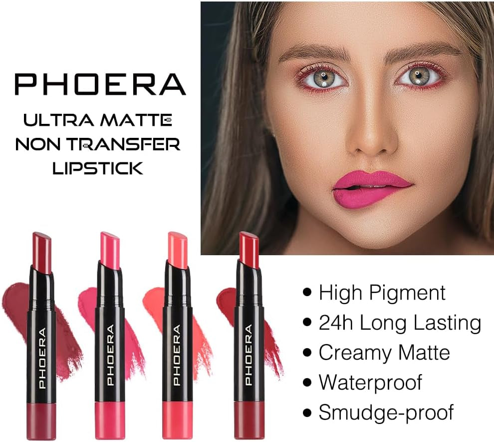 Ultra Matte Lipstick – 24Hr Wear, Waterproof, Smudge-Proof, Hypoallergenic (303 ANNA)