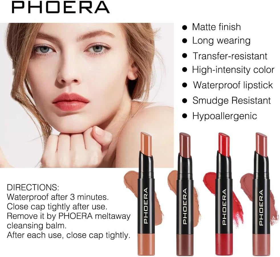 Ultra Matte Lipstick – 24Hr Wear, Waterproof, Smudge-Proof, Hypoallergenic (303 ANNA)