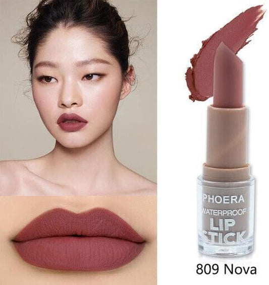 AQUAPURITY Matte Velvet Lipstick – Waterproof, 24H Stay, Non-Stick & Cruelty-Free (809 Nova)