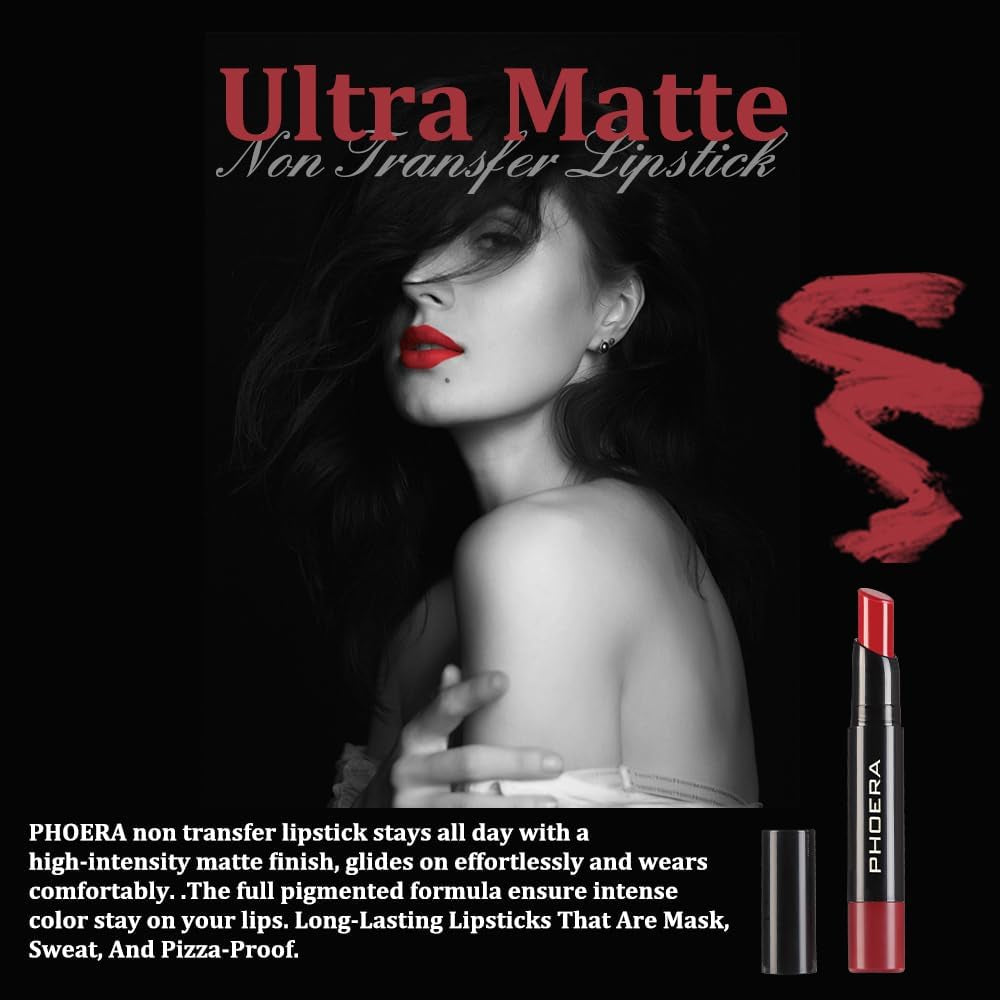 Ultra Matte Lipstick – 24Hr Wear, Waterproof, Smudge-Proof, Hypoallergenic (303 ANNA)
