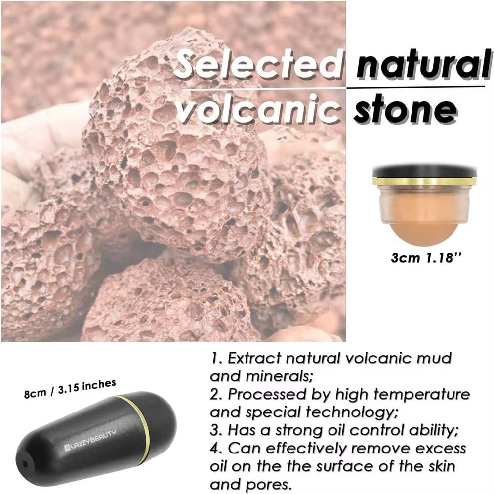 Volcanic Oil-Absorbing Roller – Portable, Reusable Shine Control for Oily Skin