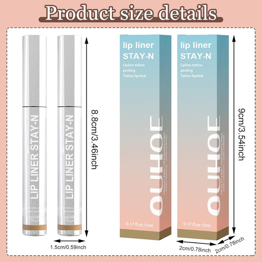 2-Piece Waterproof Lip Liner – Removable, Long-Lasting, Dark Brown