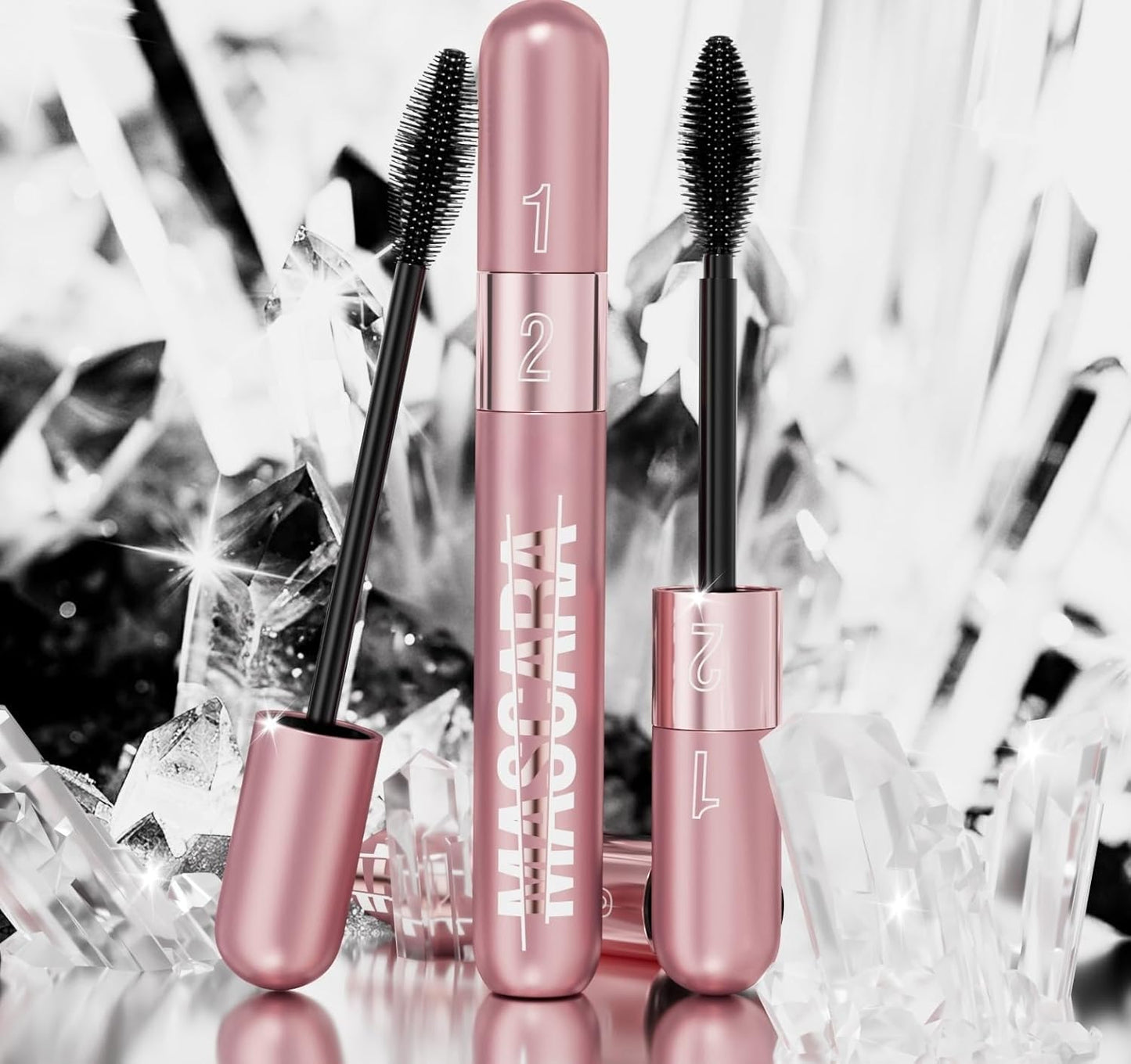 2-in-1 4D Silk Fiber Mascara – Waterproof, Volumizing & Long-Lasting Curl (Black)